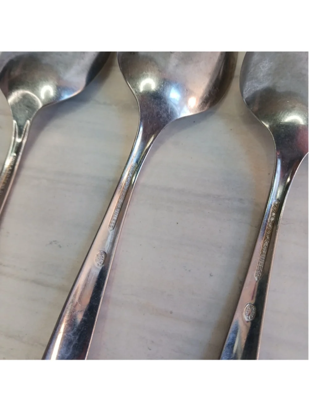 Oneida VISTA Wm A Rogers Stainless Flatware Set of 6 Table Spoons Vtg